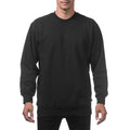Front view of Pro Club Comfort Crew Neck Sweatshirt in Black for Men