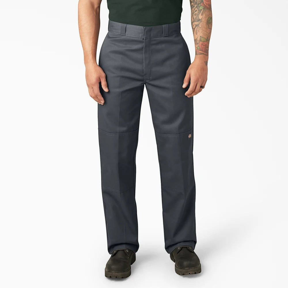 City Of Saints Clothing Dickies loose fit double knee work pants in charcoal grey with a straight leg design.