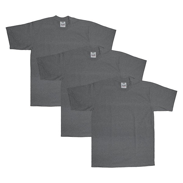 City Of Saints Clothing 3-pack of charcoal grey heavyweight cotton crew neck t-shirts with short sleeves