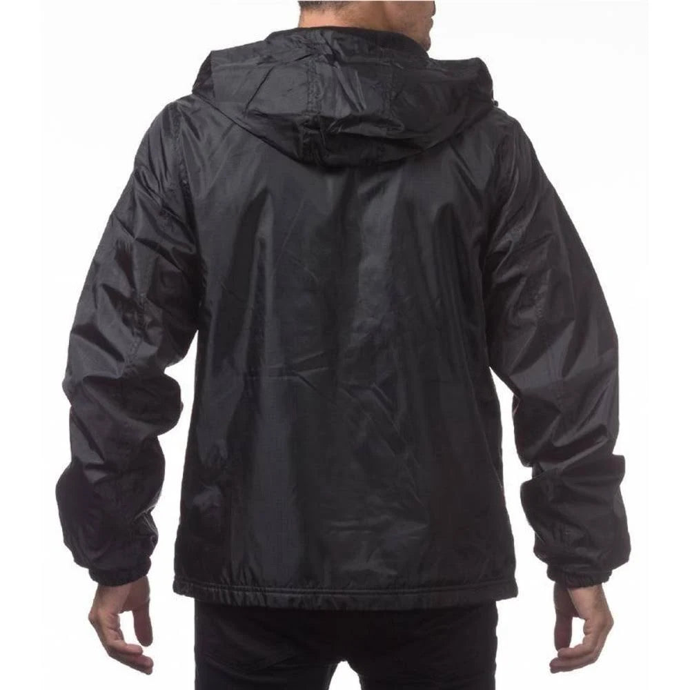 Pro Club Men's Fleece Lined Hooded Windbreaker Jacket