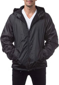 Pro Club Men's Fleece Lined Hooded Windbreaker Jacket